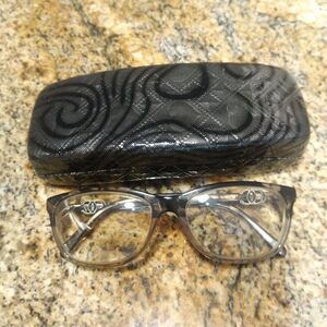 Oleg Cassini OCO354 Women's Eyeglasses Black Brown Frame 54-16-135 with Case